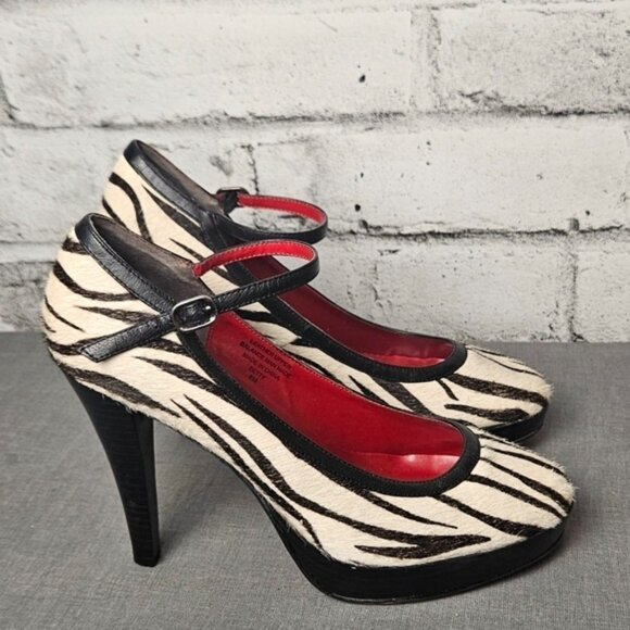 ParaPhase Faux Fur Zebra Print With Red Bottoms - Picture 4 of 11